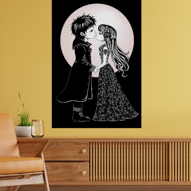 Poster Gothique Emo Enfants Kiss Valentine's Day (Salon 2)