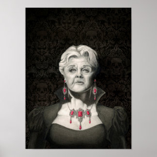 Poster gothique foncé et encre Angela Lansbury