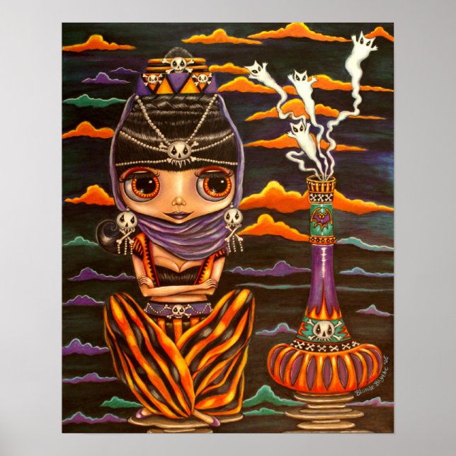 Poster Gothique Genie et Ghost Kitties (Devant)