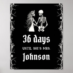 Poster Gothique Halloween Squelette Jours Jusqu'À Ce Qu'E