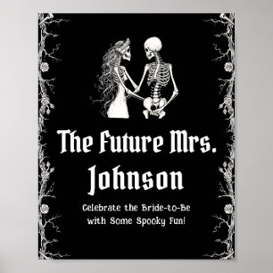 Poster Gothique Halloween Squelette Le Futur Mme Sign