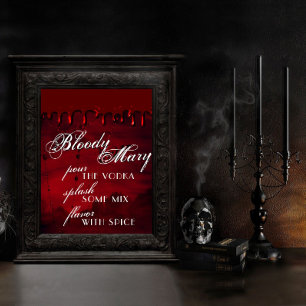 Poster Gothique Luxe   Bar Black and Red Bloody Mary