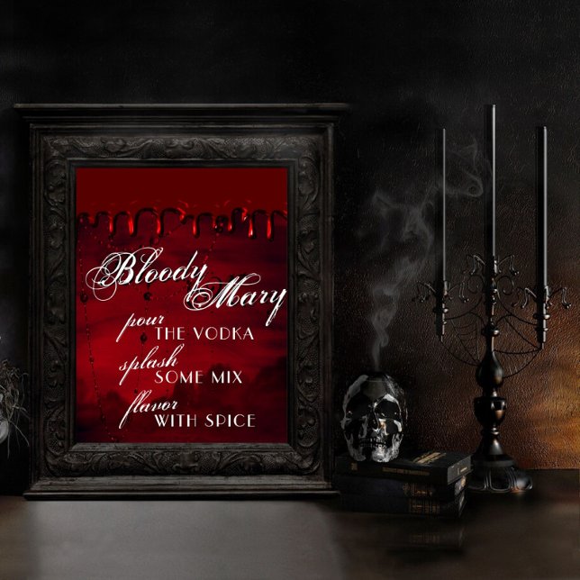 Poster Gothique Luxe | Bar Black and Red Bloody Mary (Créateur téléchargé)