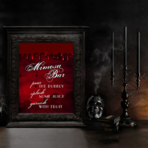 Poster Gothique Luxe   Barre de mimosa rouge noire et de 
