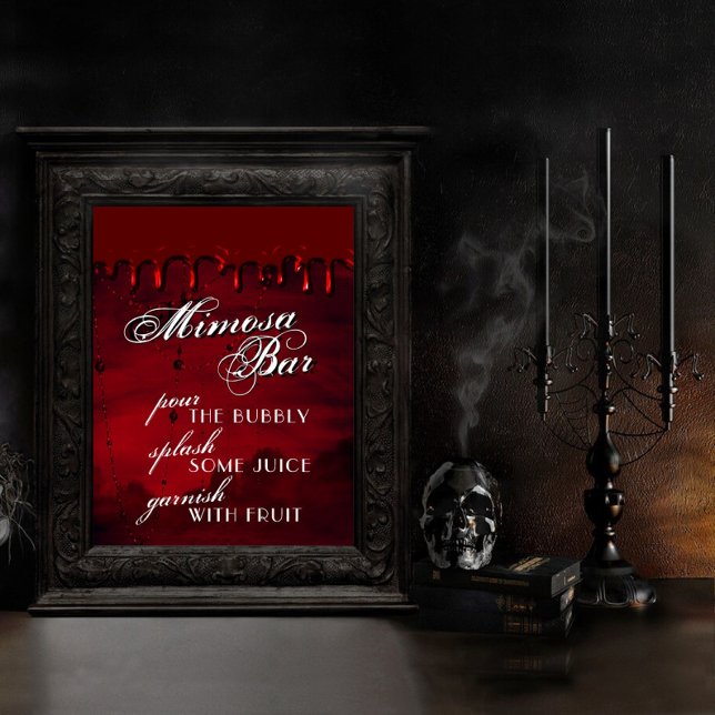 Poster Gothique Luxe | Barre de mimosa rouge noire et de  (Créateur téléchargé)