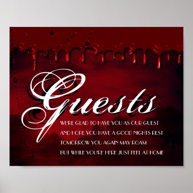 Poster Gothique Luxe | Black and Red Our of Town Invités (Devant)