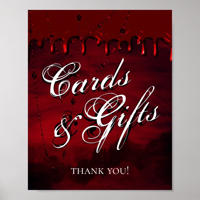 Poster Gothique Luxe | Cartes et cadeaux noirs et noirs (Devant)