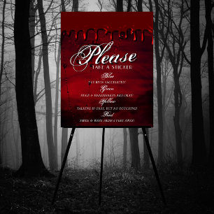 Poster Gothique Luxe Distance sociale noire et rouge fo