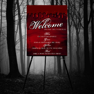 Poster Gothique Luxe Distance sociale rouge noire et de