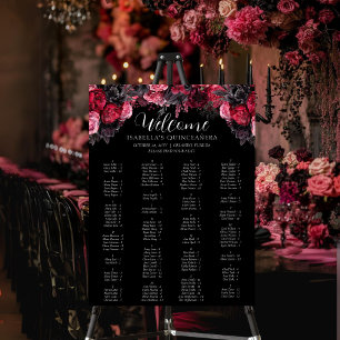 Poster Gothique rose rouge et noir Moody Florals Quinceañ