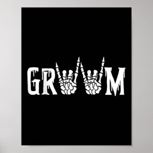 Poster Gothique Squelette Mariage de chambre juste marié