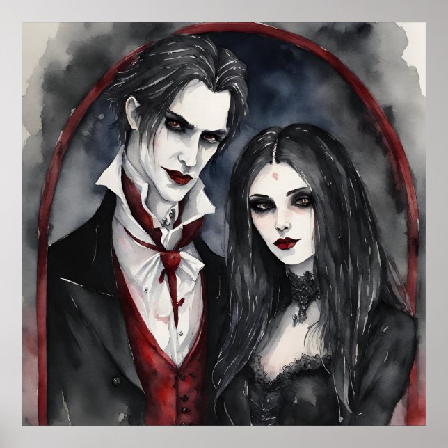 Poster Gothique Vampire Couple (Devant)