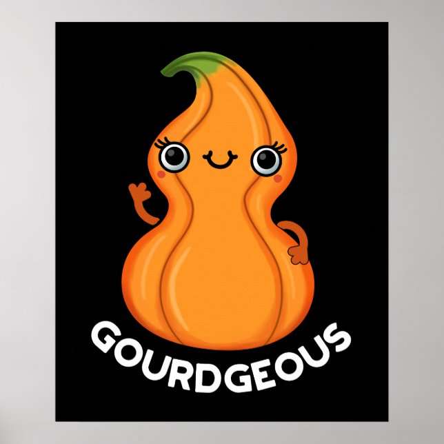 Poster Gourd geous Funny Gourd Veggie Pun Dark BG (Devant)