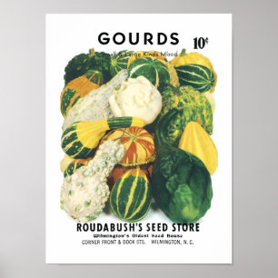 Poster Gourds Paquet de semences Vintage