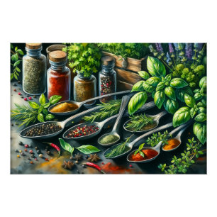 Poster gourmandises cool épices