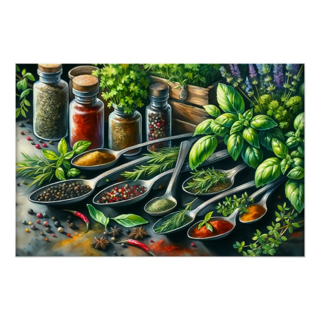 Poster gourmandises cool épices (Devant)