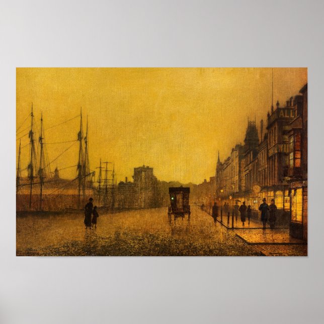 Poster Gourock Dock, Glasgow par John Atkinson Grimshaw (Devant)