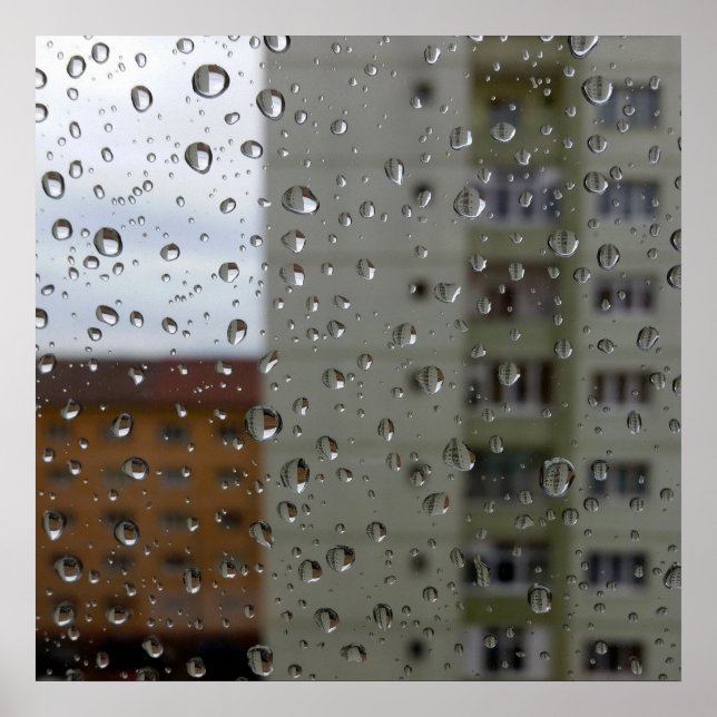 Poster Gouttes de pluie (Devant)