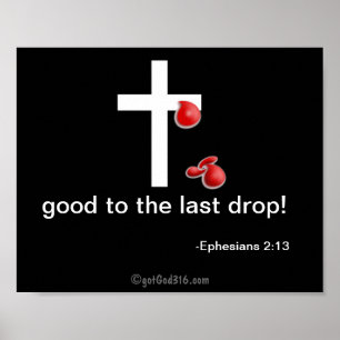Poster Gouttes de sang gotGod316.com Croix