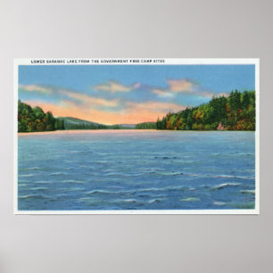 Poster Govt. Vue libre de campings de lac inférieur