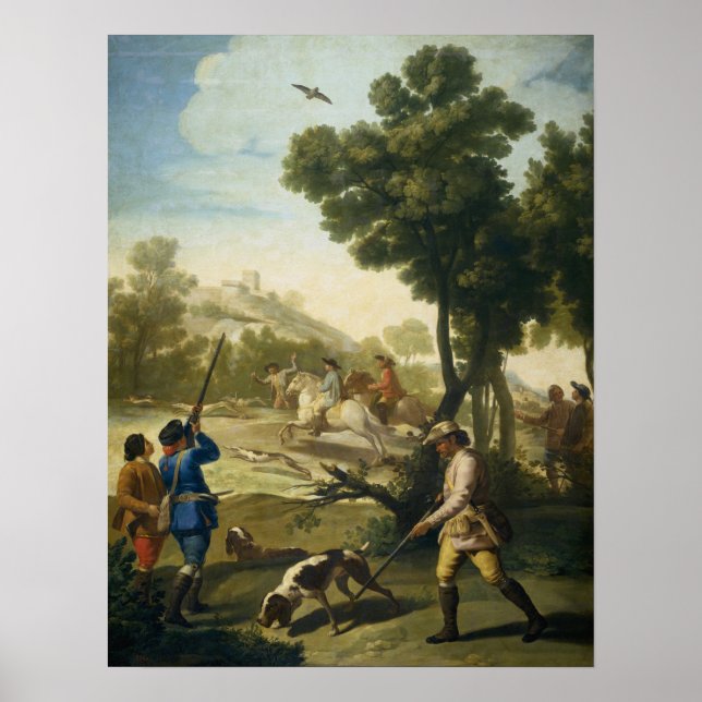 Poster Goya - Chasse de Prepelinaia 1775 (Devant)