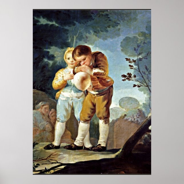 Poster Goya - Des enfants font exploser des ballons (Devant)