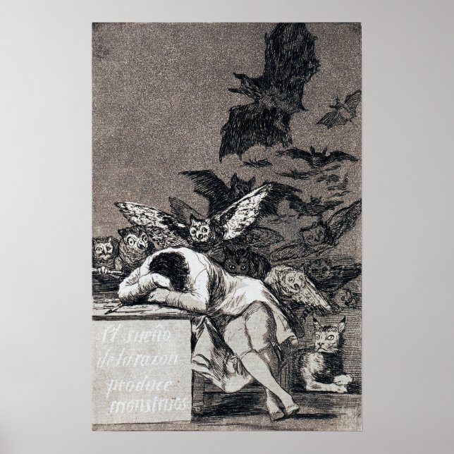 Poster Goya - Le Sommeil De La Raison Produit Des Monstre (Devant)