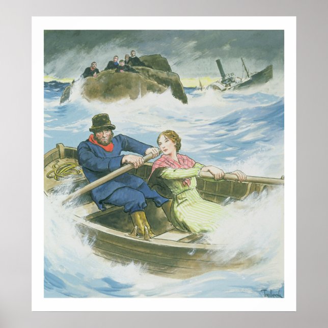 Poster Grace Darling (1815-41) et son père nous secourent (Devant)