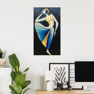 Poster Grace in Motion : Une muse moderne dans la traditi
