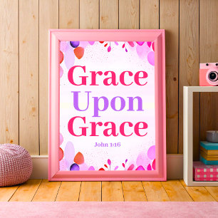 Poster Grace on Grace Boho Christian Ado Girl Wall Art