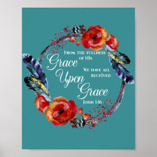 Poster Grace Sur Grace Jean 1:16 Écriture