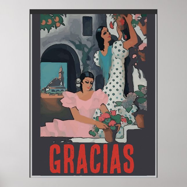 Poster GRACIAS, ajouter du texte (Devant)