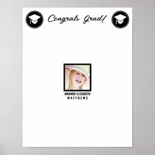 Poster Grad Photo noir Script Petite signature invité