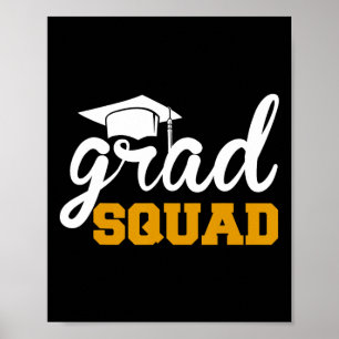 Poster Grad Squad Funny Senior Cl Of 2025 Graduation Fami