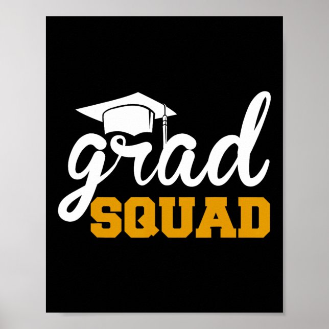 Poster Grad Squad Funny Senior Cl Of 2025 Graduation Fami (Devant)