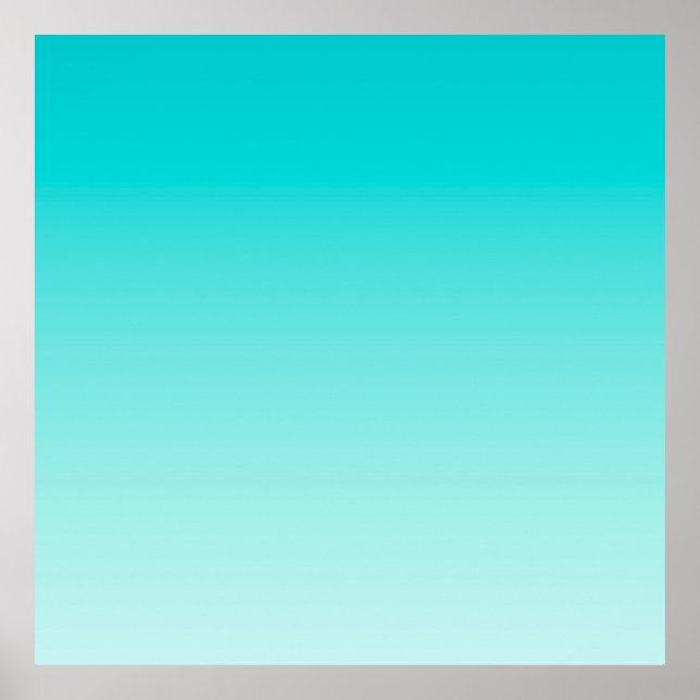 Poster gradient aqueux turquoise (Devant)