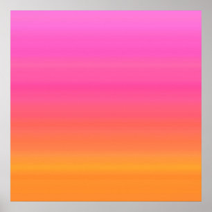 Poster Gradient de coucher du soleil de framboise -