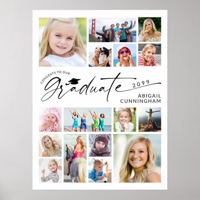 Poster Graduate 16 Photo Memory Board (Devant)