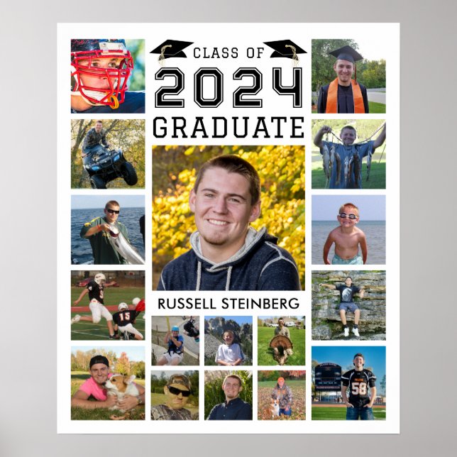 Poster Graduate 17 Photo Collage Classe Année Couleur per (Devant)