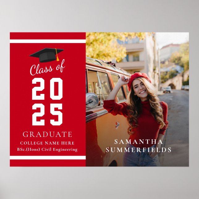 Poster Graduation 2025 Photo Modern Grad Party (Devant)