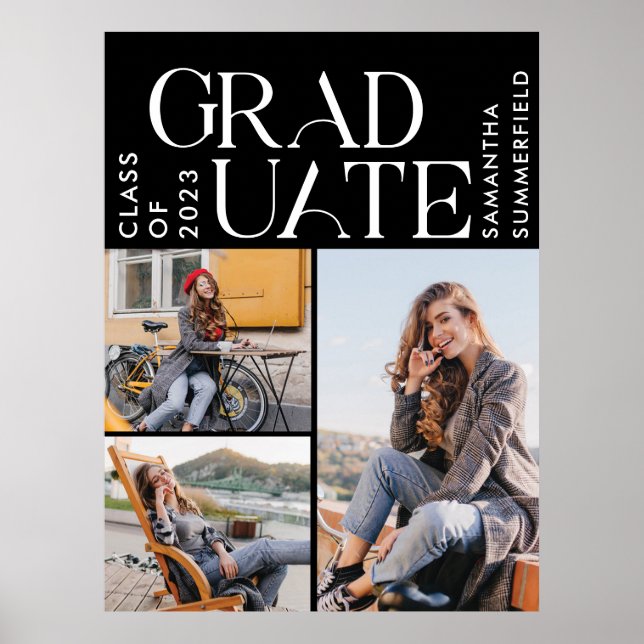 Poster Graduation 2025 Photos Black and White Graduate (Devant)