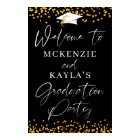 Graduation Bienvenue 2 Grads Black Orange Script