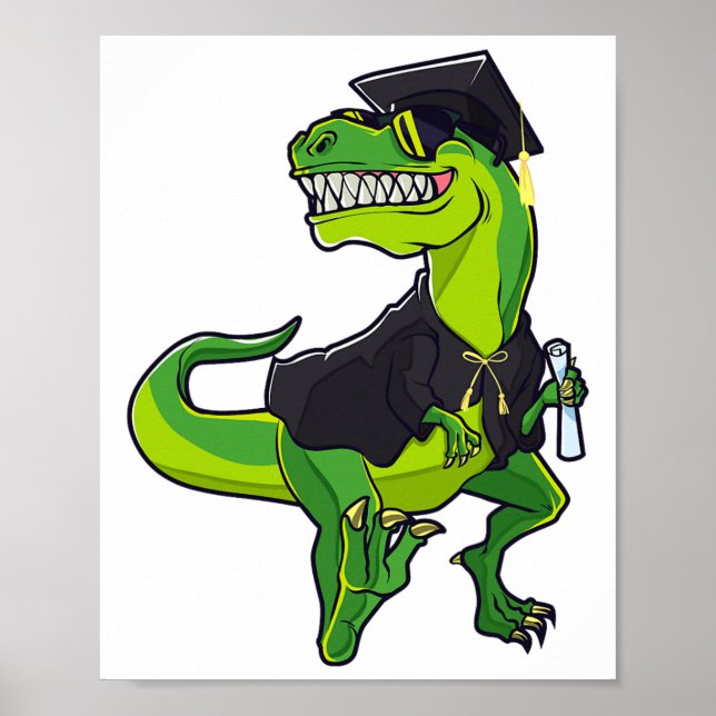 Poster Graduation Cl De 2025 Dinosaur Dinosaure T-rex Gra (Devant)
