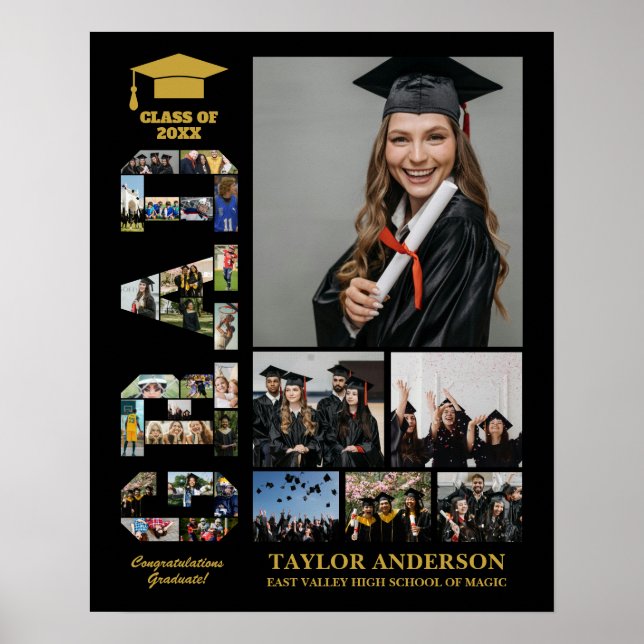 Poster Graduation Day Grad Class Senior do-it-yourself Ph (Devant)