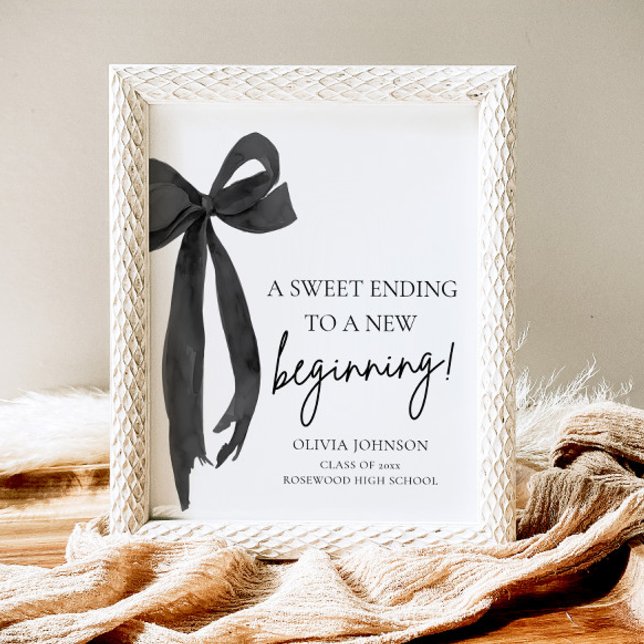 Poster Graduation De Bow Une Douce Se Terminant Par Un No (Créateur téléchargé)