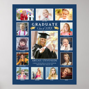 Poster Graduation K-12 Photo Collage Blue Keepsaké