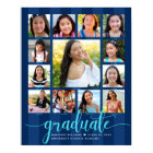Graduation K-12 Photo Collage Navy Blue Script