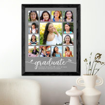 Graduation K-12 Script moderne Photo Collage Gris