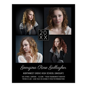 Poster Graduation Keepsaké Photo moderne Collage Classy B
