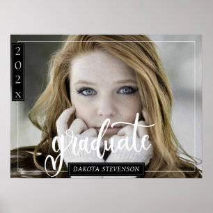 Poster Graduation minimale en noir et blanc